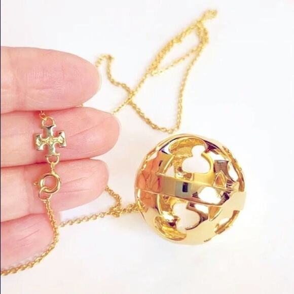 NWT Tory Burch Gold Logo Bubble 32 in. Necklace - Picture 6 of 11